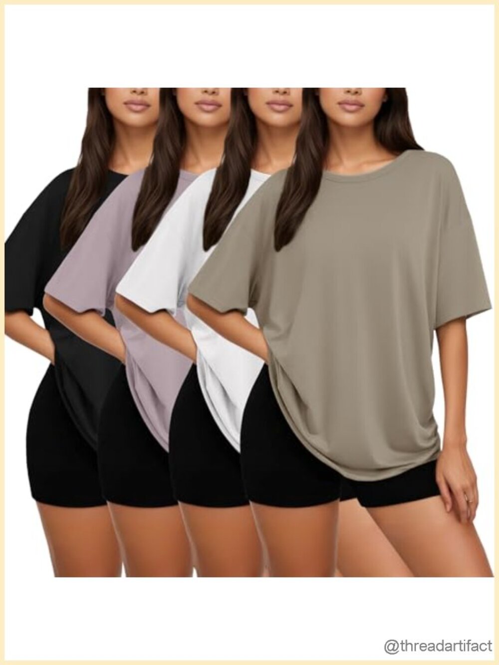 Oversized Short Sleeve Crew Neck T-Shirts for Women Loose Fit Baggy Tees Plus